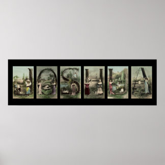 JOSHUA Alphabet Brev Namn Art Poster