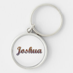 Joshua - kända Keychain Rund Silverfärgad Nyckelring