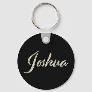 Joshua Namn whitegold Button Schlüsselanhänger Nyckelring