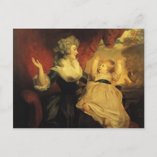 Joshua Reynolds-Georgiana med sin spädbarnsdotter Vykort