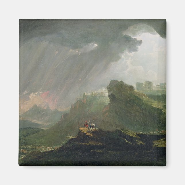 Joshua som beordrar Sol att stå stilla på Gibe Magnet (Framsidan)