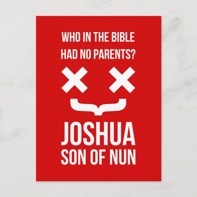 Joshua Son till Nun Christian Humor Vykort (Framsida)