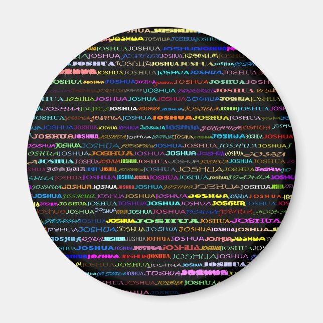 Joshua Text Design I Round Magnet (Framsidan)