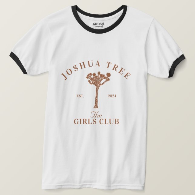 Joshua Träd Bachelorette Girls Klubb T Shirt (Design framsida)