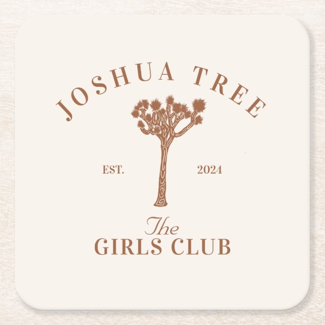 Joshua Träd Bachelorette Girls Klubb Underlägg Papper Kvadrat (Framsidan)