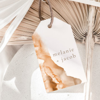 Joshua Träd Bohemian Neutralt Bride + Groom Favor Presentetikett