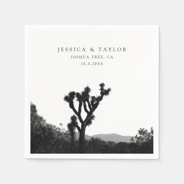 Joshua Träd Bröllop Anpassningsbar Photo Cocktail  Pappersservett (Framsidan)