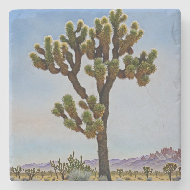 Joshua Träd Cactus Desert Art Underlägg (Framsidan)