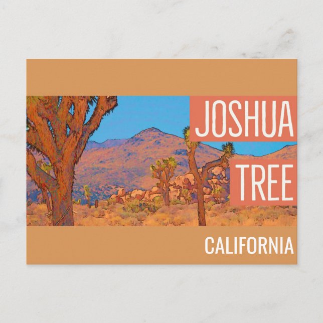 Joshua Träd California Retro Travel Vykort (Framsida)