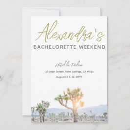Joshua Träd Helg Itinerary Bachelorette Party Inbjudningar