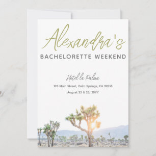 Joshua Träd Helg Itinerary Bachelorette Party Inbjudningar