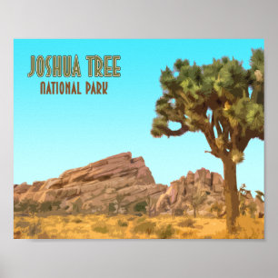 Joshua Träd nationalpark California Vintage Poster