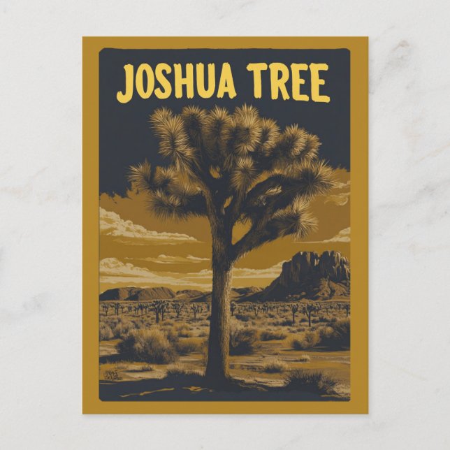 Joshua Träd nationalpark California Vintage Vykort (Framsida)