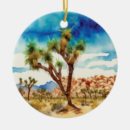 Joshua Träd nationalpark California Watercolor Julgransprydnad Keramik