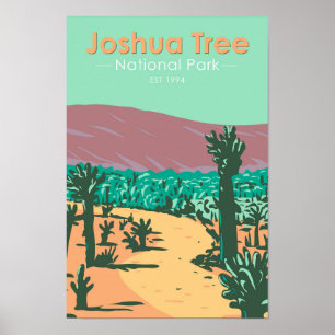 Joshua Träd nationalpark Cholla Cactus Garden Poster