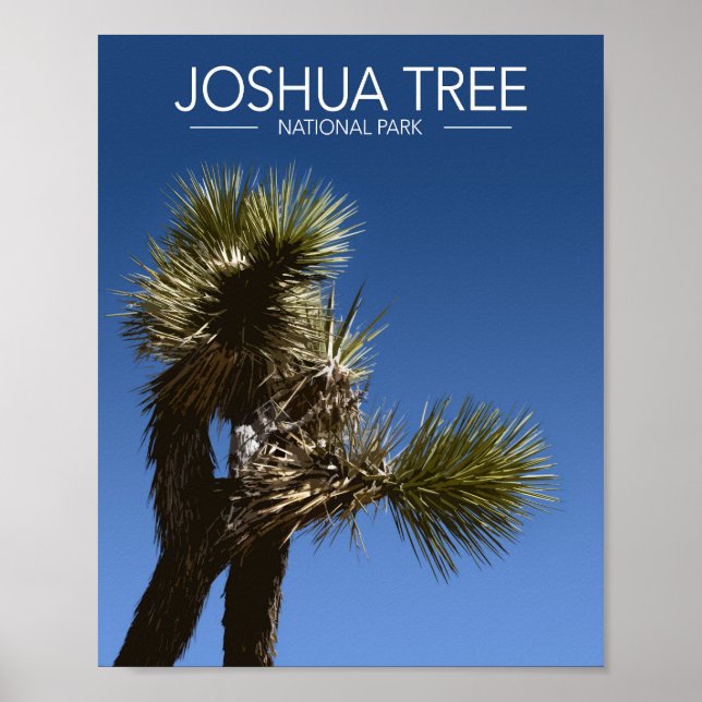 Joshua Träd nationalpark Grenar Stylized Travel Poster (Framsidan)