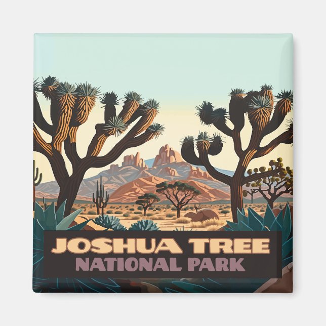 Joshua Träd nationalpark i Kalifornien Desert Magnet (Framsidan)