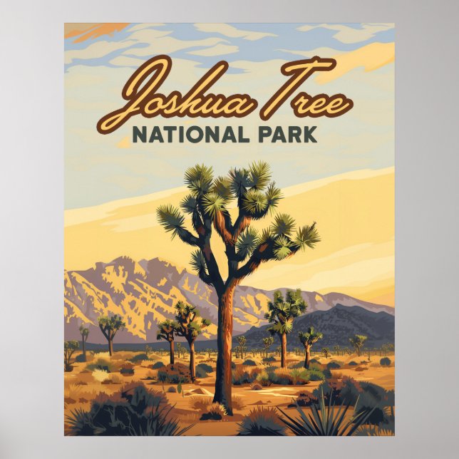 Joshua Träd nationalpark i Kalifornien Desert Poster (Framsidan)