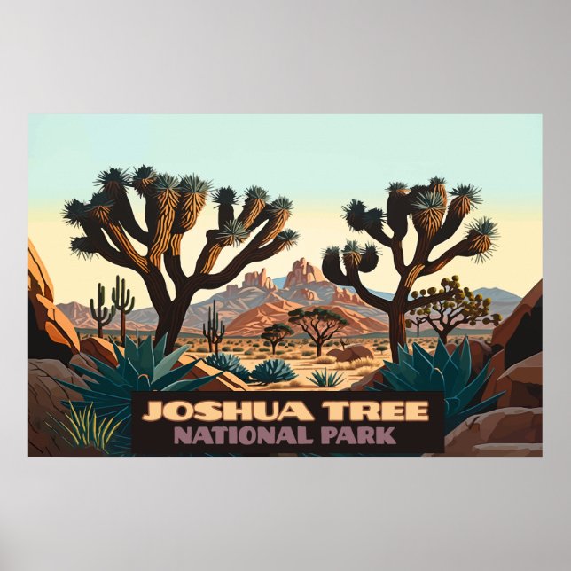 Joshua Träd nationalpark i Kalifornien Desert Poster (Framsidan)