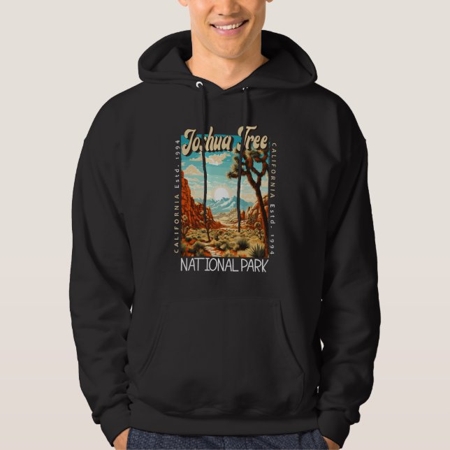 Joshua Träd nationalpark Illustration Distress Hoodie (Framsida)