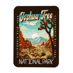 Joshua Träd nationalpark Illustration Distress Magnet