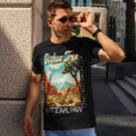 Joshua Träd nationalpark Illustration Distress T Shirt<br><div class="desc">Koppla vektorgrafik i Träd till design. Parken heter för regionens vriden,  borst Joshua träd,  parken sträcker sig över den kaktus-prickade Colorado Desert och Mojave Desert.</div>