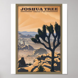 Joshua Träd nationalpark Litho Artwork Poster