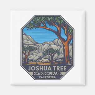 Joshua Träd nationalpark Retro Emblem Magnet