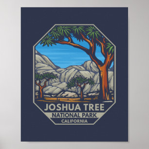 Joshua Träd nationalpark Retro Emblem Poster