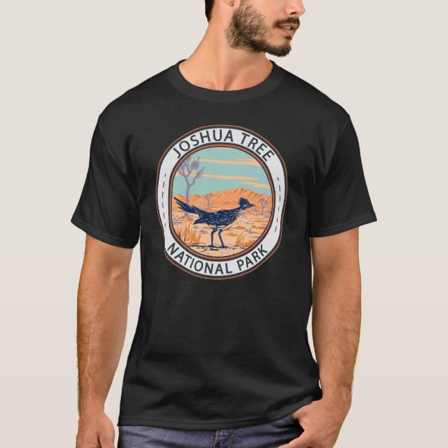 Joshua Träd nationalpark Roadrunner Retro Circle T Shirt (Framsida)