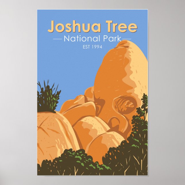 Joshua Träd nationalpark Skull Sten Kalifornien Poster (Framsidan)