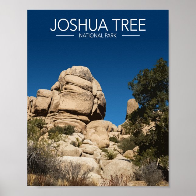 Joshua Träd nationalpark Stylized Travel Poster (Framsidan)