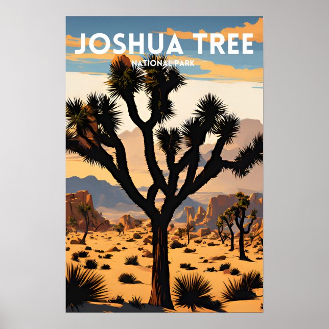 Joshua Träd nationalpark Traditional Travel Poster (Framsidan)