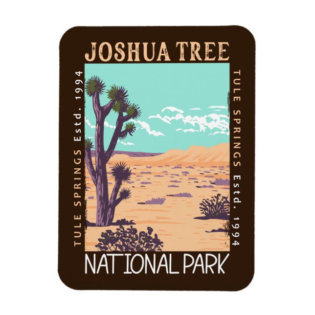 Joshua Träd nationalpark Tule Vår Distress Magnet (Vertikal)