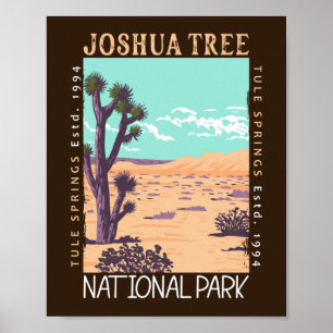 Joshua Träd nationalpark Tule Vår Distress Poster