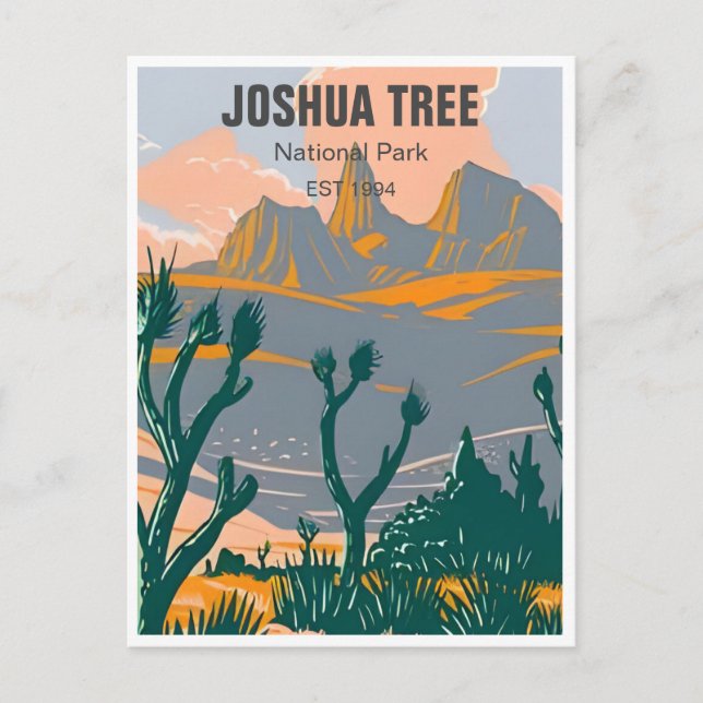 Joshua Träd nationalpark Tule Vår Vintage Vykort (Framsida)