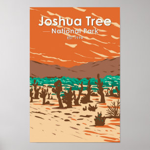Joshua Träd nationalpark Turkiet Flats Sand Dunes Poster