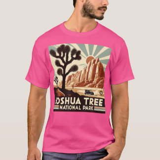 Joshua Träd nationalpark Vintage Hiking Camping O T Shirt