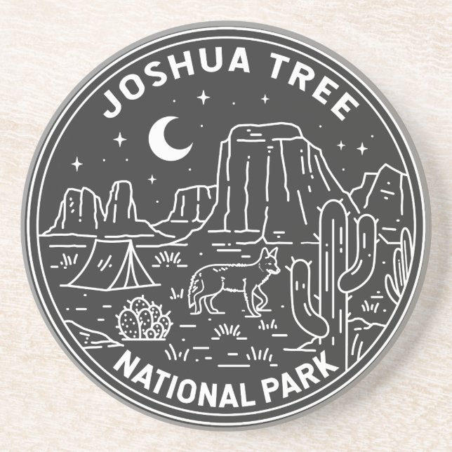 Joshua Träd nationalpark Vintage Monoline Underlägg (Framsidan)