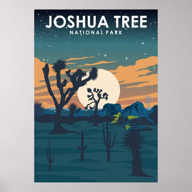 Joshua Träd nationalpark Vintage resor Poster (Framsidan)