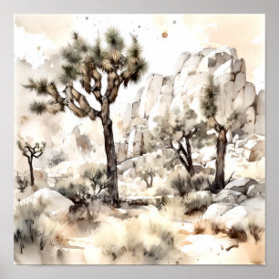 Joshua Träd nationalpark Watercolor Poster