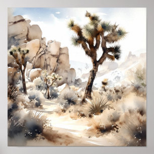 Joshua Träd nationalpark Watercolor Poster