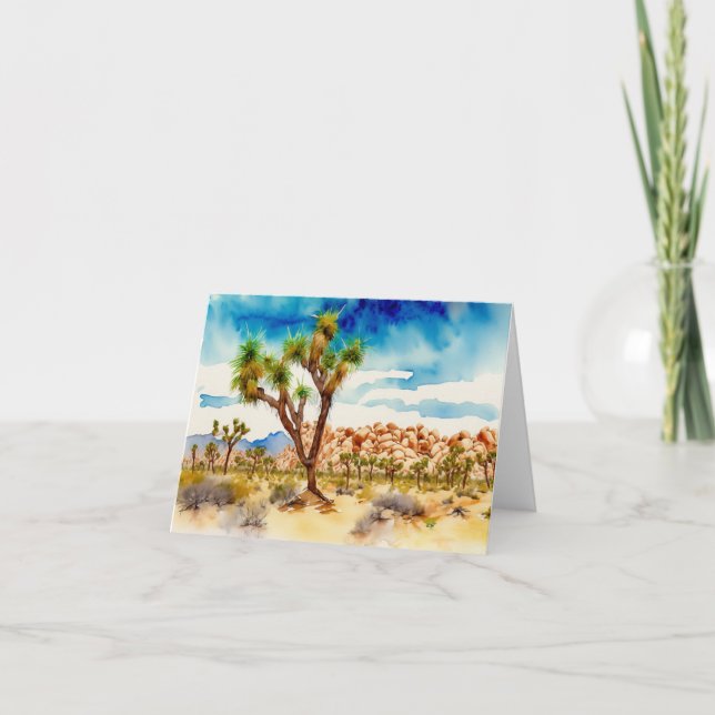 Joshua Träd nationalpark Watercolor Stationery Kort (Framsida)