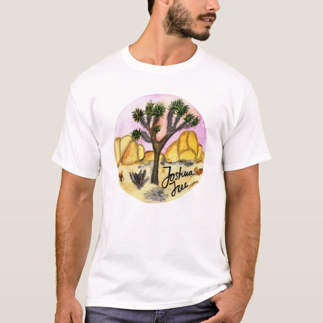 Joshua Träd nationalpark Watercolor T Shirt (Framsida)