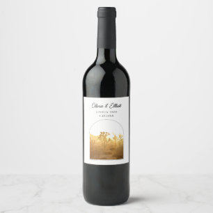 Joshua Träd Photo Wedding Favor Vinflaska Etikett
