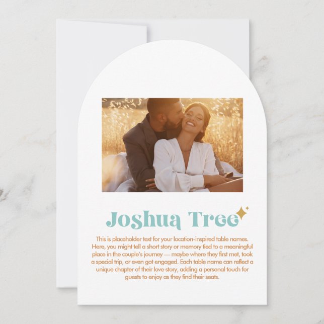 Joshua Tree Bordnummer Inbjudningar (Framsida)