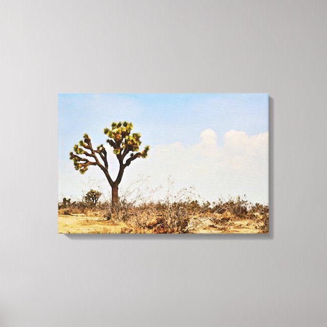 Joshua Tree Kactus Ökenkonsttryck Canvastryck (Framsida)