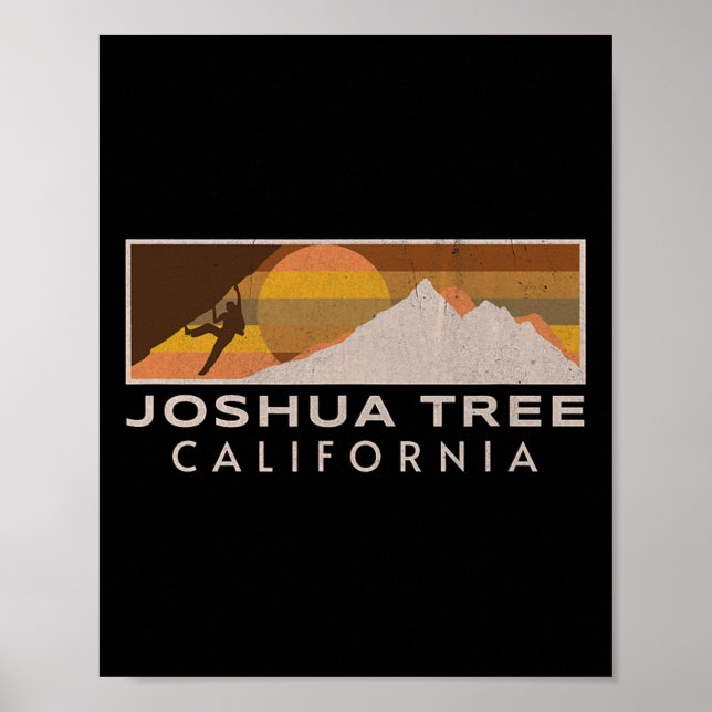 Joshua Tree Klippklättring Nörd Boulderare Berg  Poster (Framsidan)