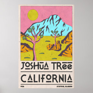 Joshua Tree konsttryck Mid-Century öken scen Poster