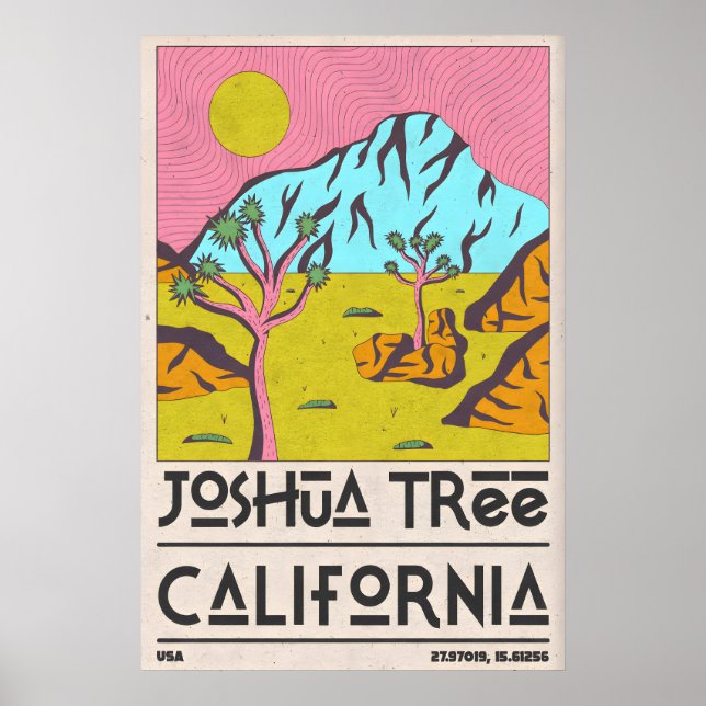 Joshua Tree konsttryck Mid-Century öken scen Poster (Framsidan)